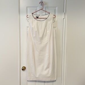 Talbots White Sleeveless Dress with black piping